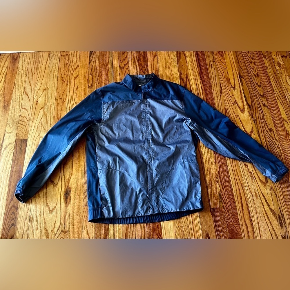 Nike Shield Size Large Windbreaker Jacket - Blue